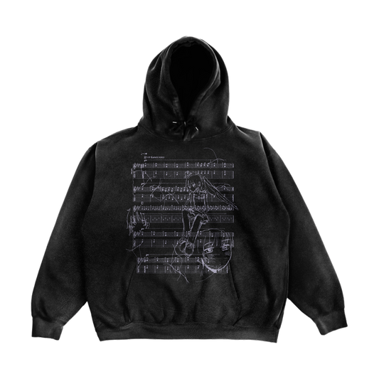 Music Sheet Black Hoodie