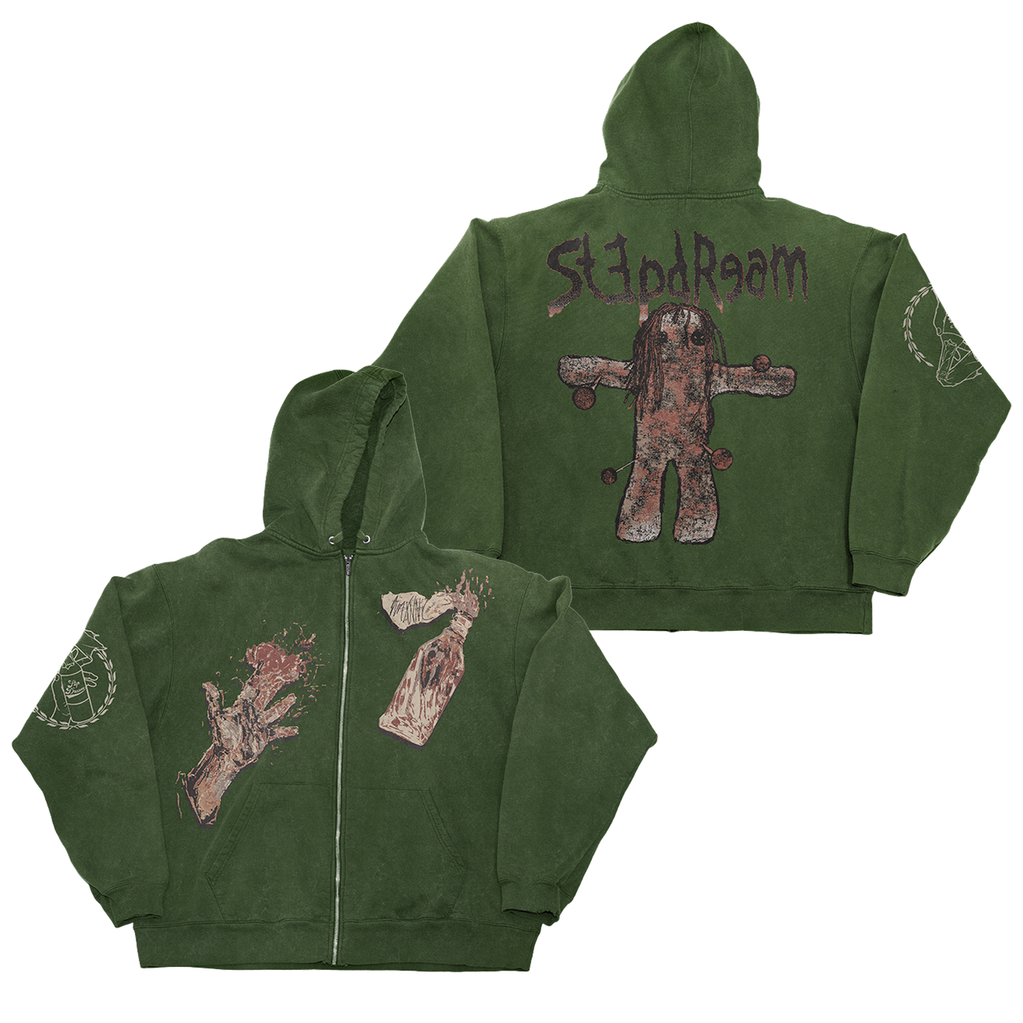 Stepdream Green Zip Hoodie